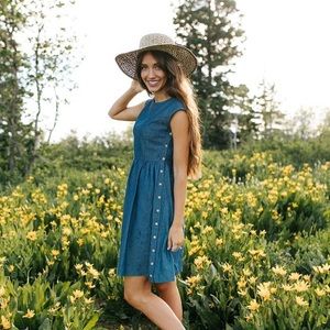 clad and cloth denim dress